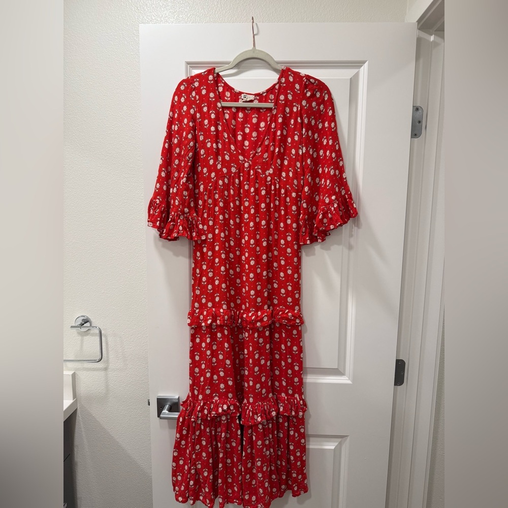 Billabong Vibrant Red Floral Dress